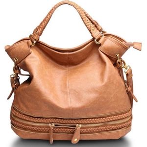 NEW DIRECTIONS ☆ Brown Faux Leather BIG Oversized Hobo Handbag Shoulder Bag Purs
